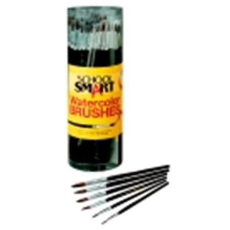 School Smart School Smart Round Camel Hair Long Hardwood Handle Watercolor Paint Brush Set 72; Black 402755